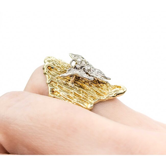 Ring Butterfly .30ctw Single Cut Diamonds 14ky 224110015