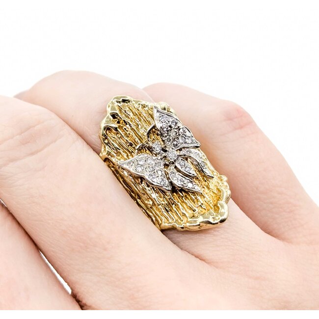 Ring Butterfly .30ctw Single Cut Diamonds 14ky 224110015