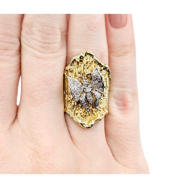 Ring Butterfly .30ctw Single Cut Diamonds 14ky 224110015