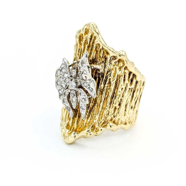 Ring Butterfly .30ctw Single Cut Diamonds 14ky 224110015