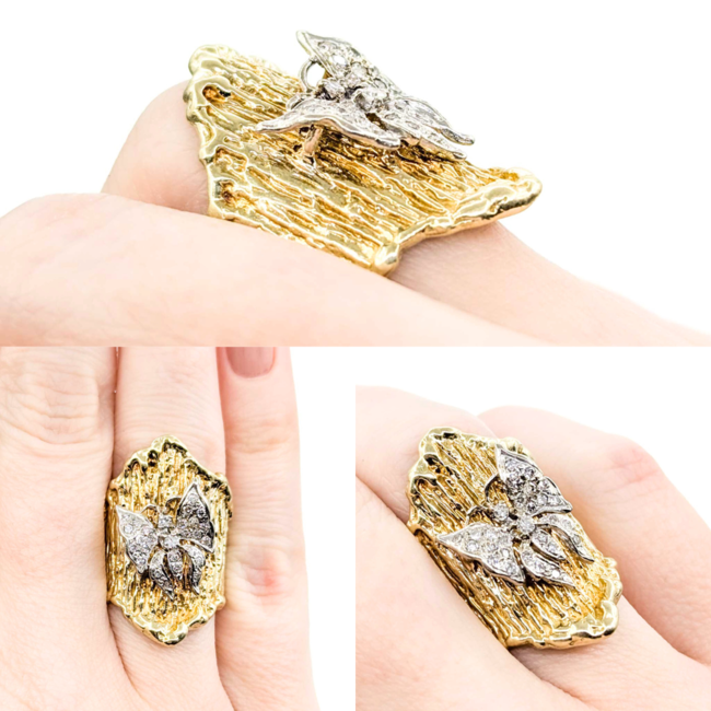 Ring Butterfly .30ctw Single Cut Diamonds 14ky 224110015