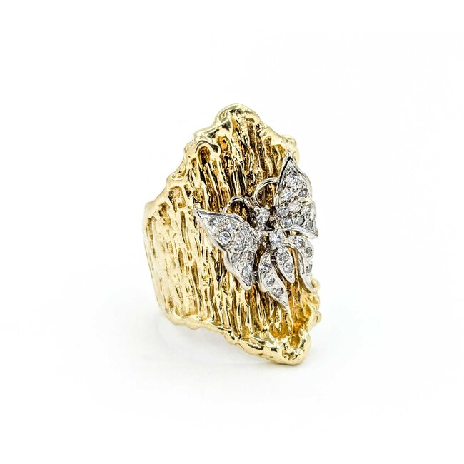 Ring Butterfly .30ctw Single Cut Diamonds 14ky 224110015