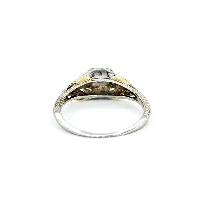 Ring Vintage Mid-Century Filigree .12ct Round Diamond 18ktt sz6.5 124110751