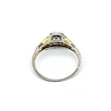Ring Vintage Mid-Century Filigree .12ct Round Diamond 18ktt sz6.5 124110751