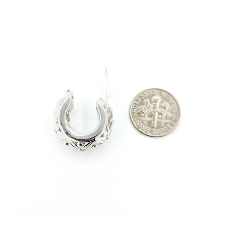 Earrings Huggies Floral Pattern 19.5x9.5mm 18kw 224114302