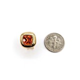  Earrings 6.6ctw Synthetic Orange Sapphire .5x.5"mm 14ky 124114150