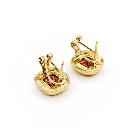 Earrings 6.6ctw Synthetic Orange Sapphire .5x.5"mm 14ky 124114150
