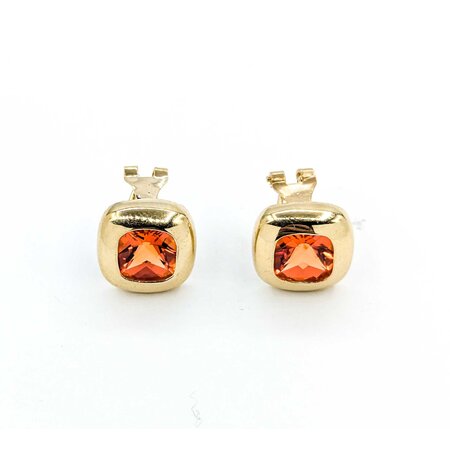 Earrings 6.6ctw Synthetic Orange Sapphire .5x.5"mm 14ky 124114150