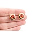 Earrings 6.6ctw Synthetic Orange Sapphire .5x.5"mm 14ky 124114150