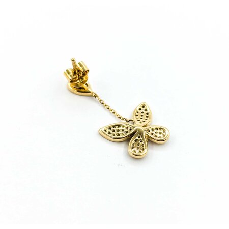 Earrings .50ctw Round Diamonds Butterfly Dangle 1x.4" 14ky 124114015