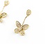 Earrings .50ctw Round Diamonds Butterfly Dangle 1x.4" 14ky 124114015