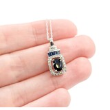  Pendant .20ctw Round Diamonds 1.2ctw Blue Sapphire .75x.33" 14kw 18" 124111256