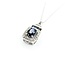 Pendant .20ctw Round Diamonds 1.2ctw Blue Sapphire .75x.33" 14kw 18" 124111256