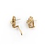 Earrings Channel Set 1.00ctw Baguette Diamonds Omega Back 18.5x9.5mm 10ky 224114018
