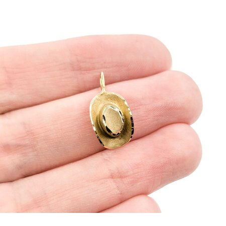 Pendant Cowboy Hat .75x.4" 14ky 124111507