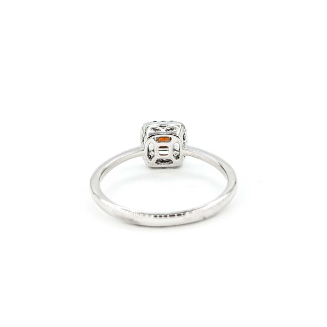 Ring .09ctw Round Diamonds .13ct Garnet 10kw sz7 124110156