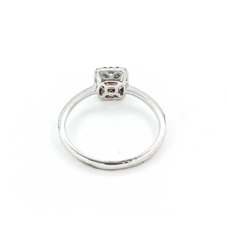 Ring .09ctw Round Diamonds .13ct Garnet 10kw sz7 124110156