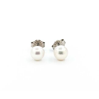 Earrings Stud 6mm Round Pearl 14kw 224114162
