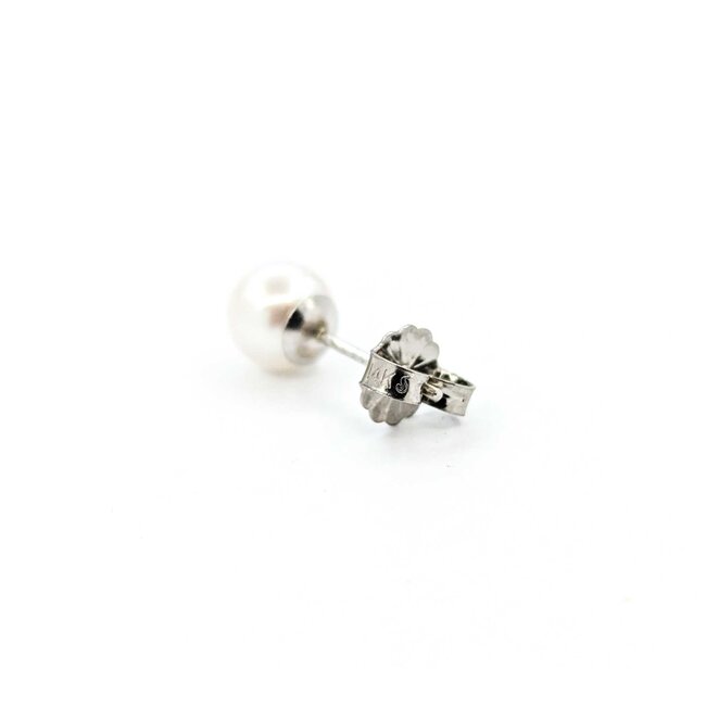 Earrings Stud 6mm Round Pearl 14kw 224114162