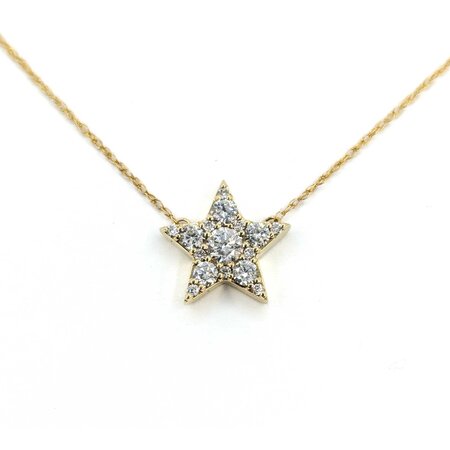 Necklace Diamond Fashion .50ctw Round Diamonds Star 10ky 16" 0.8mm 124112005