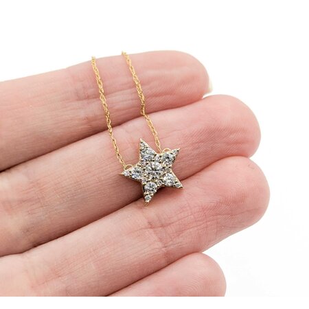 Necklace Diamond Fashion .50ctw Round Diamonds Star 10ky 16" 0.8mm 124112005
