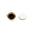 Earrings Stud Omega Back 12x12mm Round Onyx .75x.75" 14ky 224114152