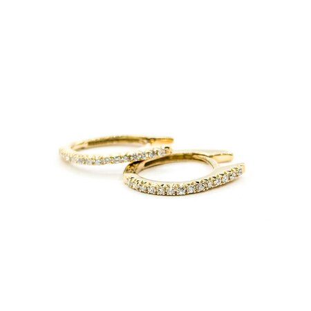 Earrings .25ctw Round Diamonds 18x2mm 14ky 124114011