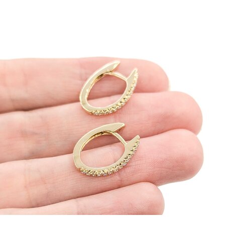 Earrings .25ctw Round Diamonds 18x2mm 14ky 124114011
