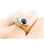 Ring Textured .08ctw Single Cut Diamonds 8x6mm Star Sapphire 14ky 224120183