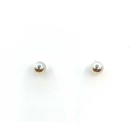Earrings Stud 6mm Round Pearl 14kw 224114161