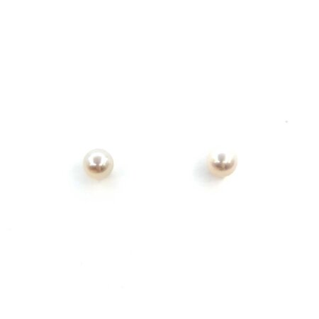 Earrings Stud 6mm Round Pearl 14kw 224114160