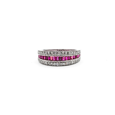 Ring .71ctw Diamonds .38ctw Ruby 14kw Sz7 123110170