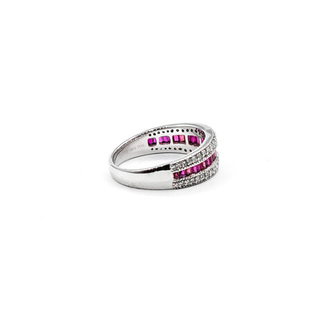 Ring .71ctw Diamonds .38ctw Ruby 14kw Sz7 123110170