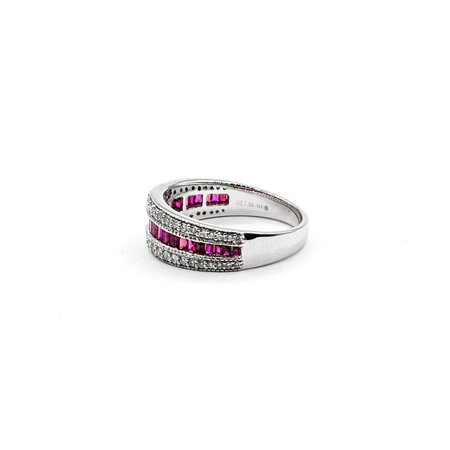 Ring .71ctw Diamonds .38ctw Ruby 14kw Sz7 123110170