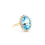  Ring Halo .80ctw Round Diamonds 8.0ct Topaz 14ky 224120188