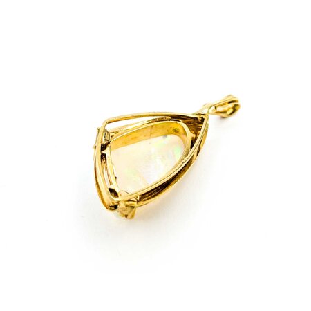 Pendant Free Form .05ctw Round Diamonds 23.5x13.5 Opal 43x19mm 18ky " 224121254