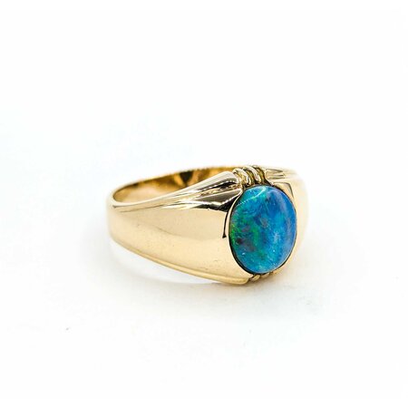 Ring 9.5x8.5mm Australian Opal 10ky 224120189