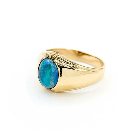 Ring 9.5x8.5mm Australian Opal 10ky 224120189