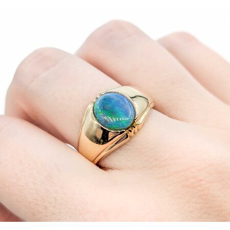 Ring 9.5x8.5mm Australian Opal 10ky 224120189