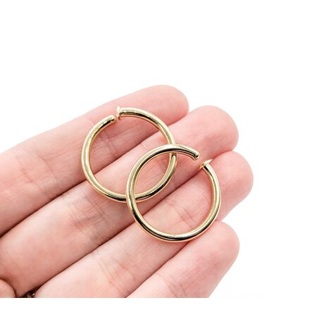 Earrings Tube Hoops Flex Pressure 24x2.5mm 14ky 224124301