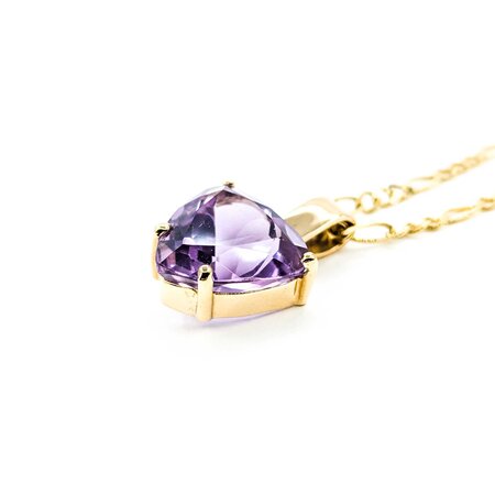 Pendant W/Chain Figaro 10ct Amethyst 25x15mm 14ky 24" 224121253