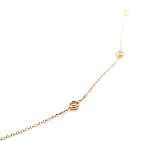 Necklace Diamond Fashion .86ctw Round Diamonds Station 14kr 18" 4.1mm 124112004