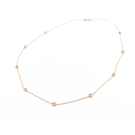 Necklace Diamond Fashion .86ctw Round Diamonds Station 14kr 18" 4.1mm 124112004
