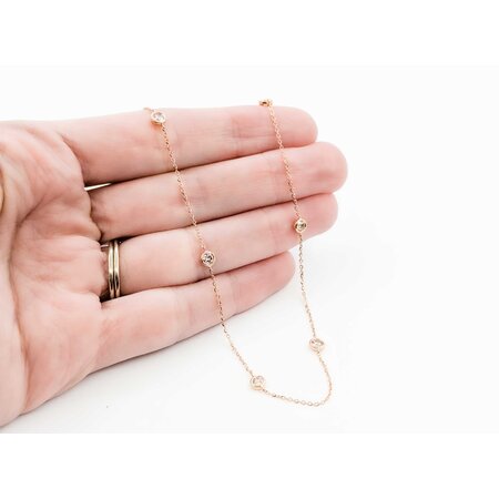 Necklace Diamond Fashion .86ctw Round Diamonds Station 14kr 18" 4.1mm 124112004