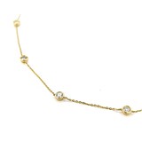  Necklace Diamond Fashion 1.00ctw Round Diamonds Station 14ky 18" 0.9mm 124112006