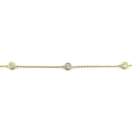 Necklace Diamond Fashion 1.00ctw Round Diamonds Station 14ky 18" 0.9mm 124112006