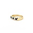Ring 5 Stone .20ct Step Cut Diamonds .32ctw Sapphire 14ky sz5.75 224110182