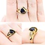 Ring .15ctw Baguette Diamonds 7mm Synthetic Sapphire 14ky sz6.5 224110210