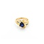 Ring .15ctw Baguette Diamonds 7mm Synthetic Sapphire 14ky sz6.5 224110210
