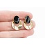 Earrings Stud 13x9.5mm Oval Onyx .9x.7" 14ky 224114154